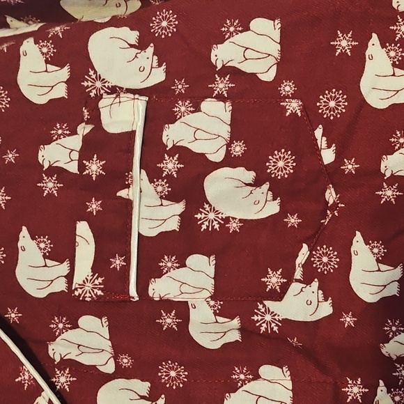 NWT Adore Me Burgundy Pajama Set with White Polar Bear Print - Picture 4 of 14